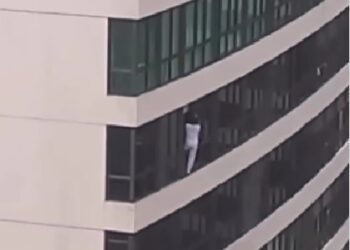 Flagrante no Recife de trabalho doméstico com risco de vida em janela de prédio